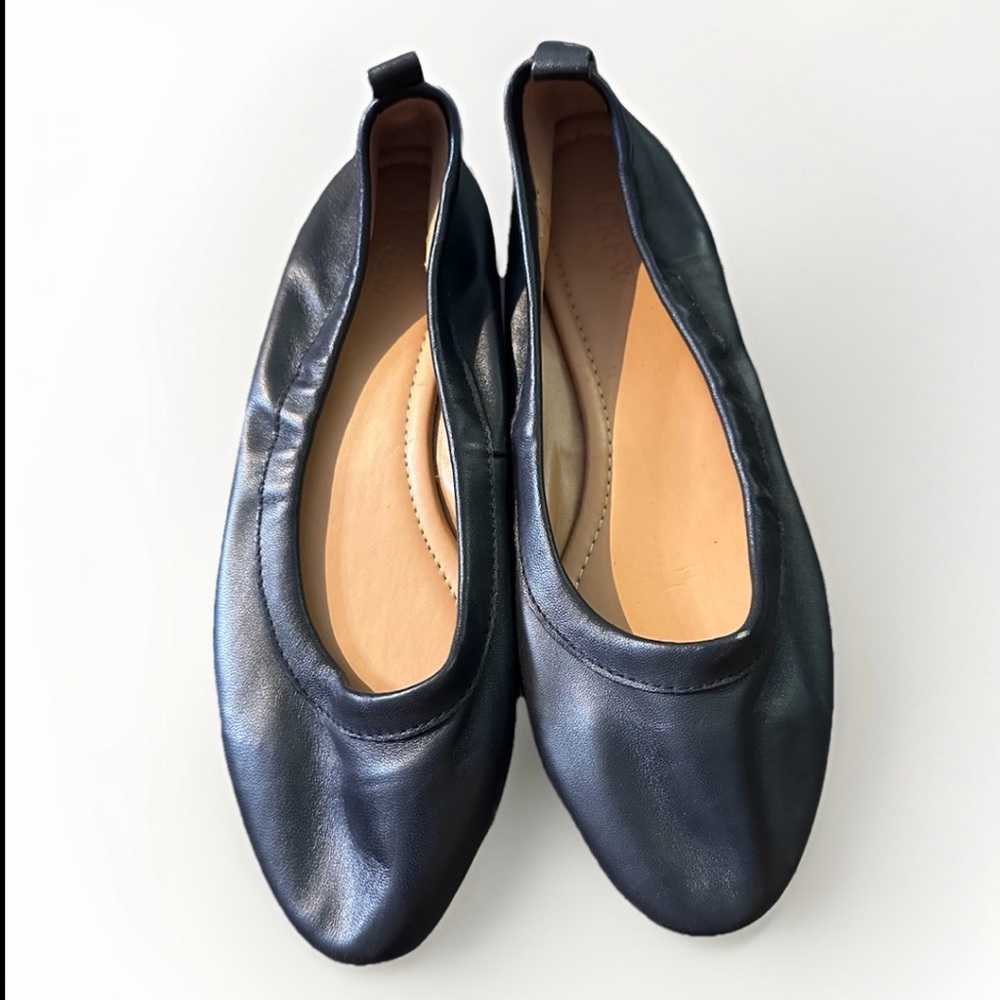 J. Crew Lizzie Leather Ballet Flats Black Women’s Size 8.5 - Picture 6 of 10